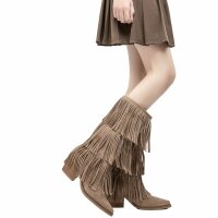 Damen Western- & Bikerboots - khakisuede