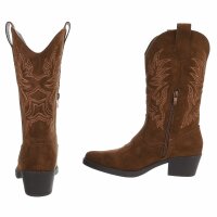 Damen Western- & Bikerboots - lbrownsuede