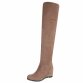 Damen Overknee-Stiefel - beige