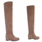 Damen Overknee-Stiefel - beige