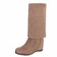 Damen Overknee-Stiefel - beige
