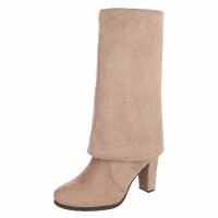 Damen Overknee-Stiefel - khaki