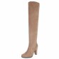 Damen Overknee-Stiefel - khaki