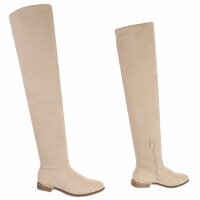 Damen Overknee-Stiefel - beige