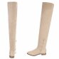 Damen Overknee-Stiefel - beige