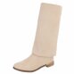 Damen Overknee-Stiefel - beige