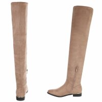 Damen Overknee-Stiefel - khaki