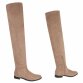 Damen Overknee-Stiefel - khaki