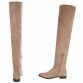 Damen Overknee-Stiefel - khaki