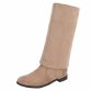 Damen Overknee-Stiefel - khaki