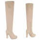 Damen Overknee-Stiefel - beige
