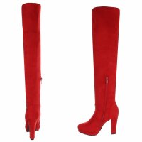 Damen Overknee-Stiefel - red