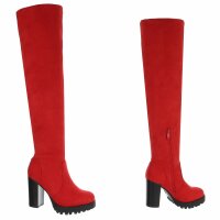 Damen Overknee-Stiefel - red