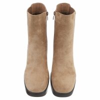 Damen High-Heel Stiefeletten - khaki