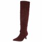 Damen Overknee-Stiefel - winesuede