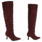 Damen Overknee-Stiefel - winesuede
