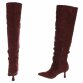 Damen Overknee-Stiefel - winesuede