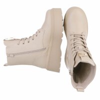 Damen Schnürstiefeletten - beige