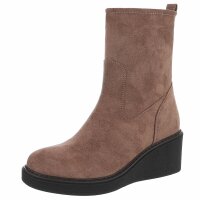Damen Keilstiefeletten - taupe