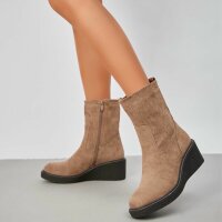 Damen Keilstiefeletten - taupe