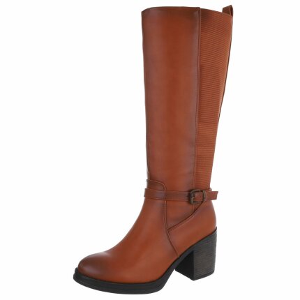 Damen High-Heel Stiefel - camel