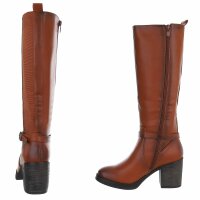 Damen High-Heel Stiefel - camel