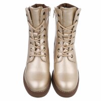 Damen Schnürstiefeletten - gold