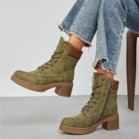 Damen Schnürstiefeletten - green