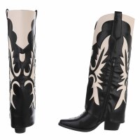 Damen Western- & Bikerboots - blackbeige