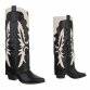 Damen Western- & Bikerboots - blackbeige