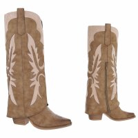 Damen Western- & Bikerboots - khakibeige