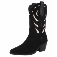 Damen Western- & Bikerboots - blackbeige