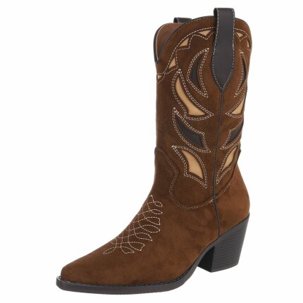 Damen Western- & Bikerboots - lbrownsuede