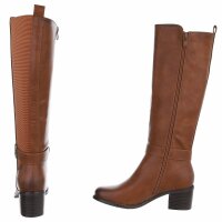 Damen High-Heel Stiefel - camel