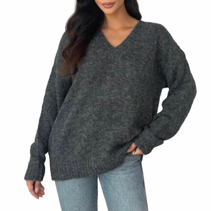 Damen Strickpullover von Emma&Ashley Gr. One Size - grey