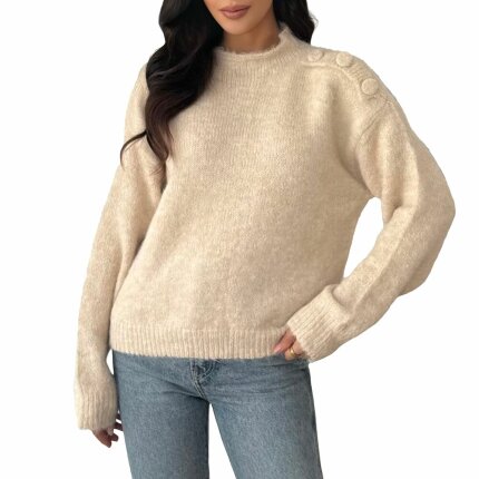 Damen Strickpullover von Emma&Ashley Gr. One Size - beige