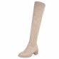 Damen Overknee-Stiefel - beige