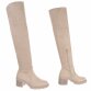 Damen Overknee-Stiefel - beige