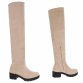 Damen Overknee-Stiefel - beigesuede