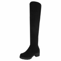 Damen Overknee-Stiefel - black