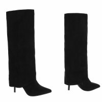 Damen High-Heel Stiefel - blacksuede