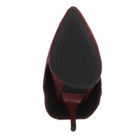 Damen High-Heel Stiefel - wineredsuede