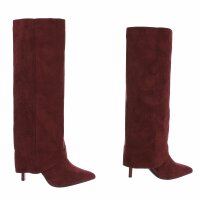 Damen High-Heel Stiefel - wineredsuede