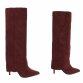 Damen High-Heel Stiefel - wineredsuede