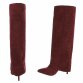 Damen High-Heel Stiefel - wineredsuede