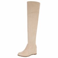Damen Overknee-Stiefel - ltbeige