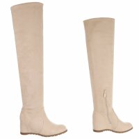 Damen Overknee-Stiefel - ltbeige