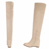 Damen Overknee-Stiefel - ltbeige