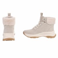 Damen Schnürstiefeletten - beige