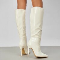 Damen High-Heel Stiefel - beige